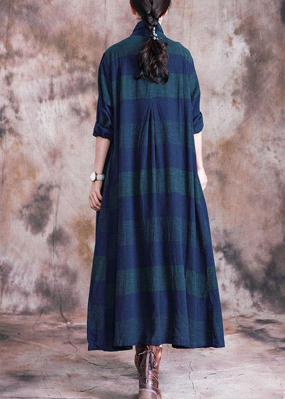 Luxury striped Coats Loose fitting coat fall  outwear lapel collar - SooLinen