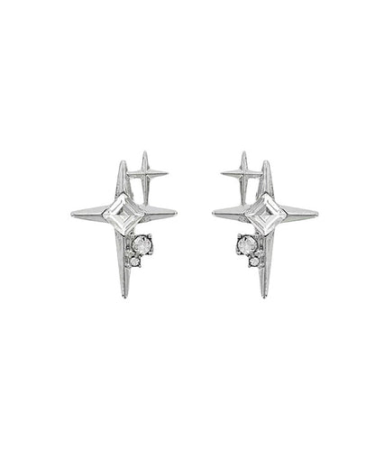 Pendientes de seda con estrellas de circonita y cobre para hombre