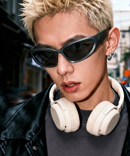 Men Silk Resin UV Protection Cat Eyes Sunglasses