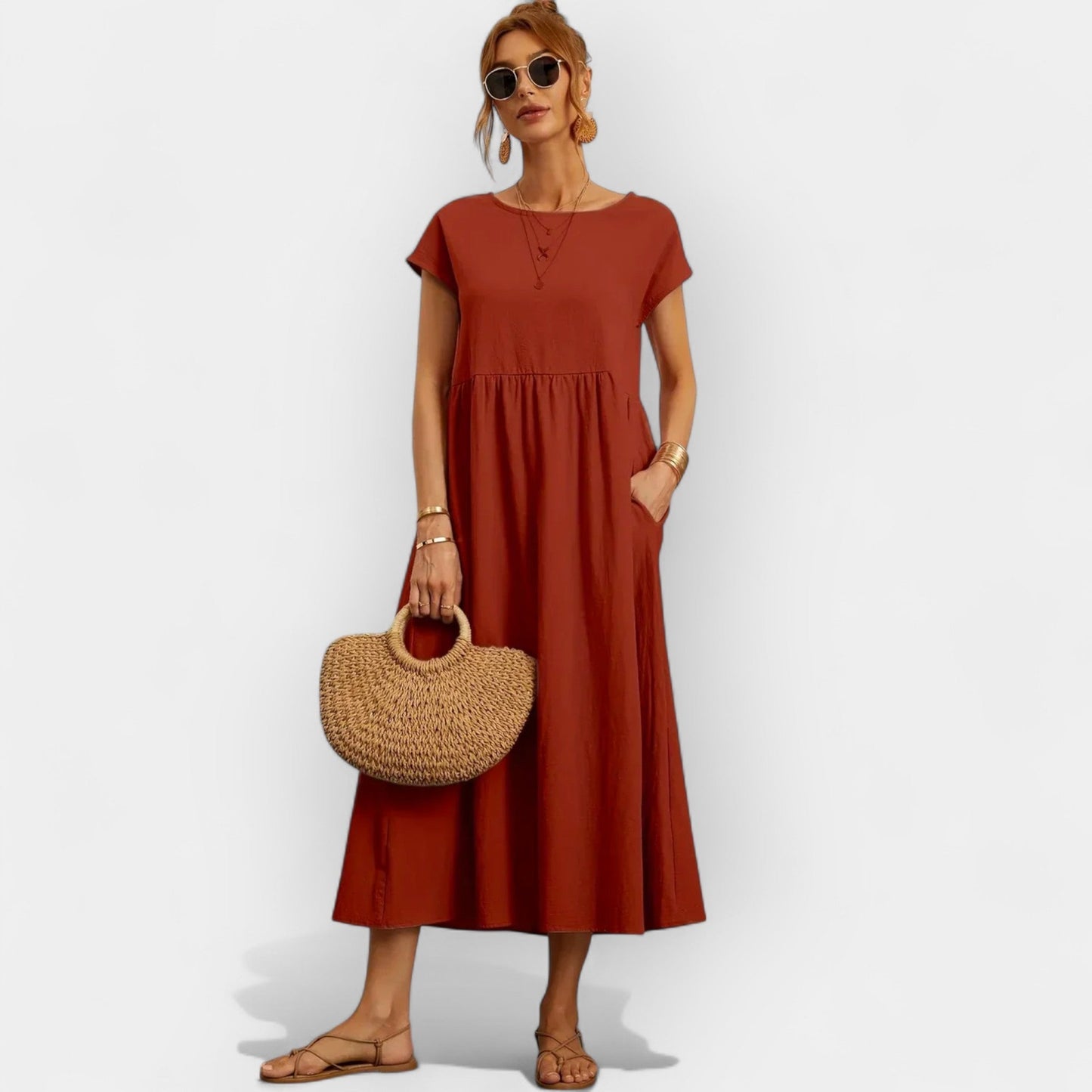 Light Cotton Dress with Pockets