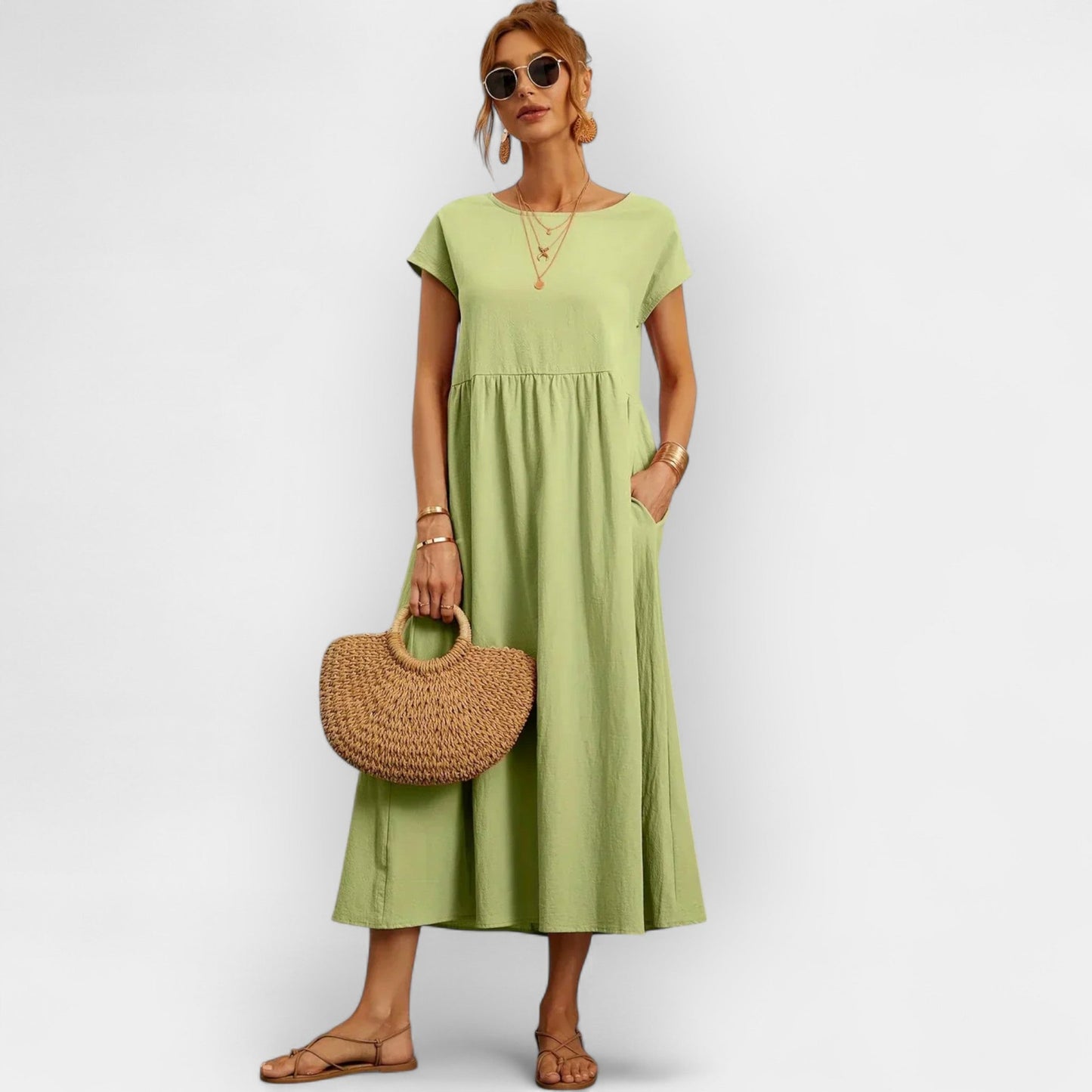 Light Cotton Dress with Pockets