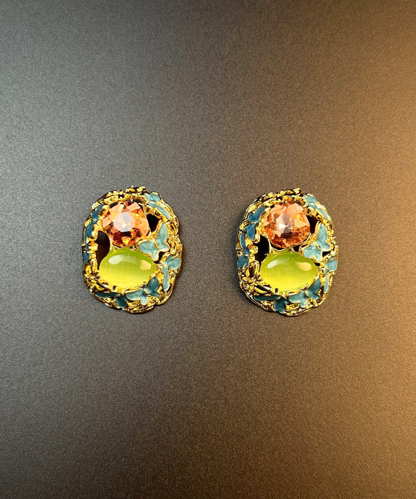 Modern Alloy Crystal Butterfly Stud Earrings