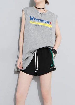 Modern Backless cotton clothes For Women Tutorials gray tops summer - SooLinen