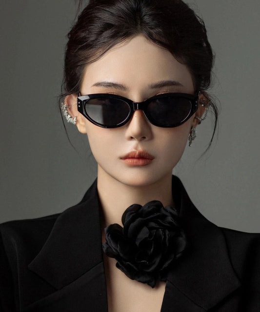 Modern Black Resin Cat Eyes UV Protection Sunglasses