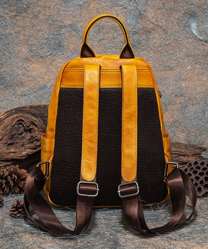 Moderner Rucksack aus Kalbsleder mit blauem Aufdruck