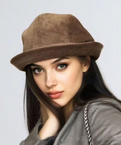 Modern Brown Versatile Corduroy Bucket Hat