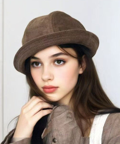 Modern Brown Versatile Corduroy Bucket Hat