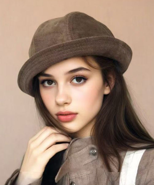 Modern Brown Versatile Corduroy Bucket Hat