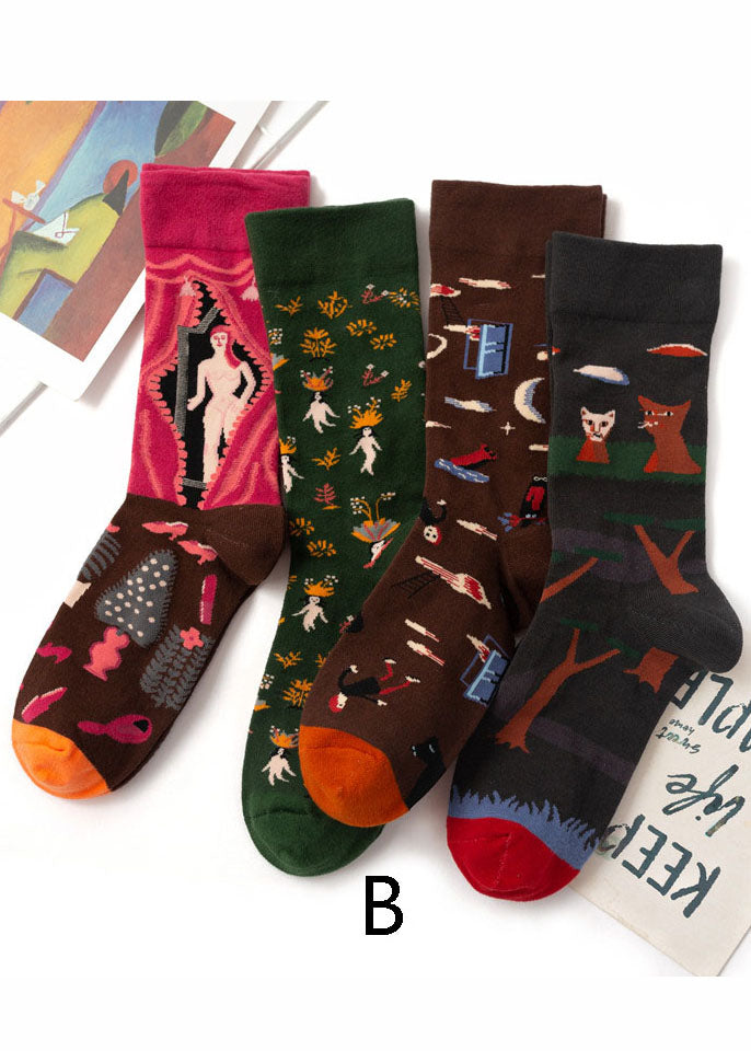 Moderne Wadensocken aus Jacquard-Baumwolle mit Cartoon-Druck