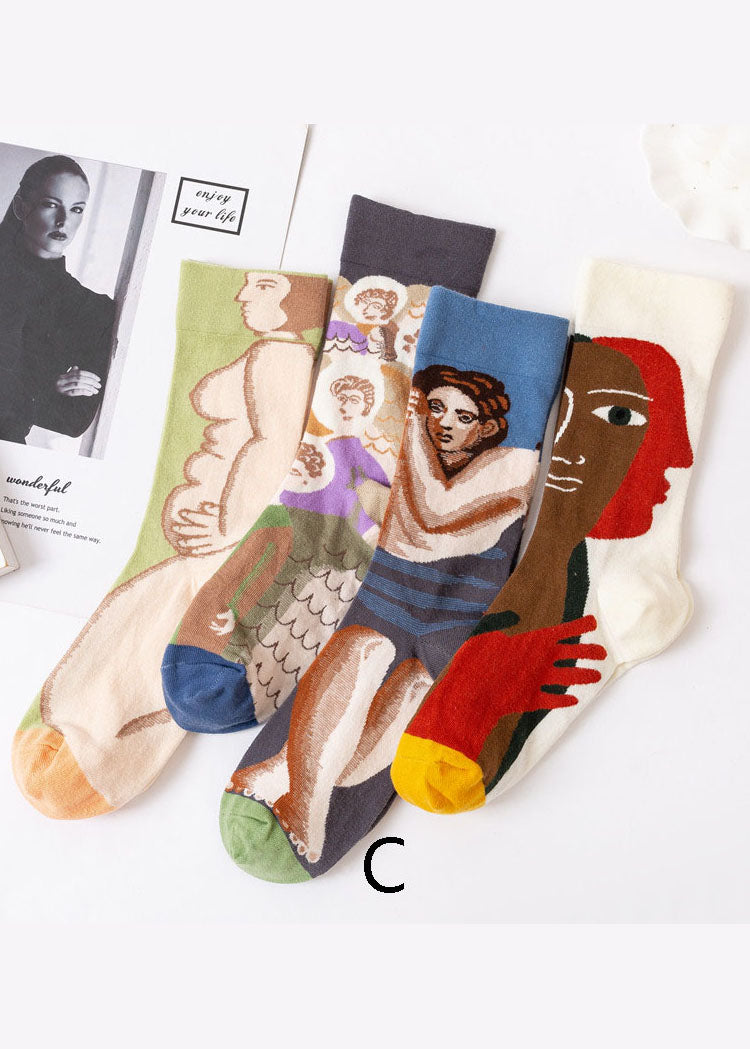 Moderne Wadensocken aus Jacquard-Baumwolle mit Cartoon-Druck