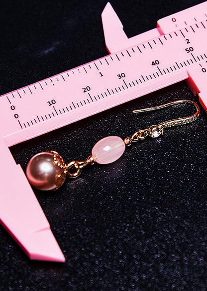 Modern Champagne Pearl Drop Earrings
