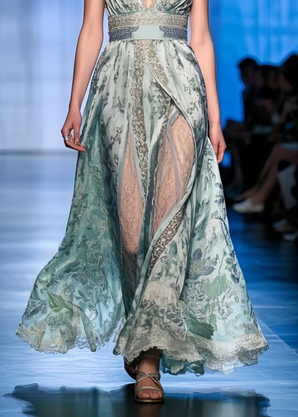 Modern Cinched Exra Large Hem Chiffon Vacation Dress Summer