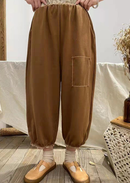 Moderne Schokoladentaschen Patchwork Baumwollhose Frühling