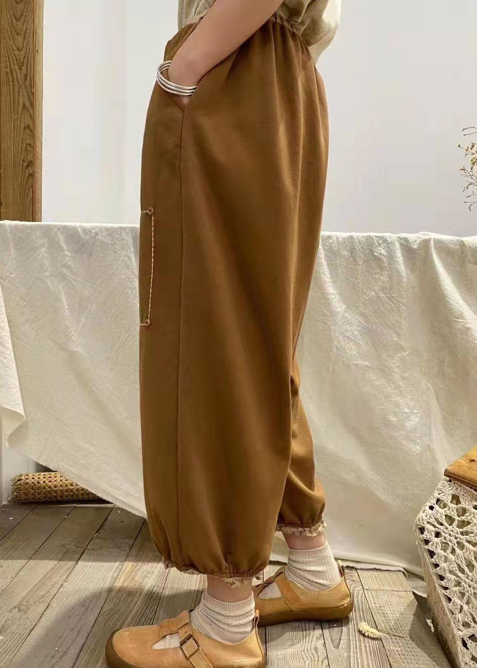 Moderne Schokoladentaschen Patchwork Baumwollhose Frühling