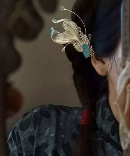 Modern Colorblock Alloy Zircon Koi Fish Hairpin