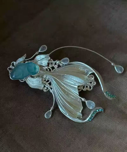 Modern Colorblock Alloy Zircon Koi Fish Hairpin