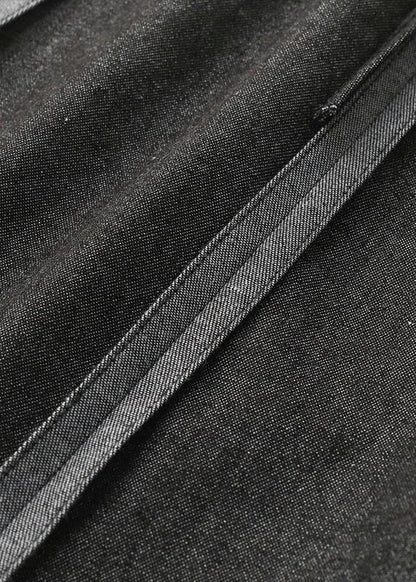 Modern Dark Grey Elastic Waist A Line Fall Skirts - SooLinen