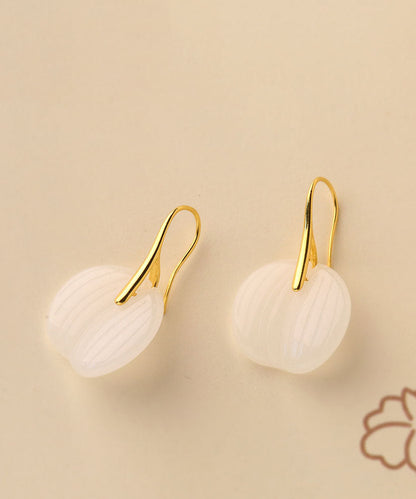 Pendientes de aro de jade esmaltado en verde moderno