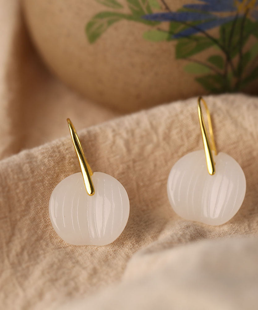 Pendientes de aro de jade esmaltado en verde moderno