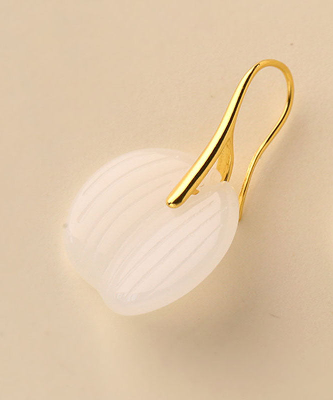 Pendientes de aro de jade esmaltado en verde moderno