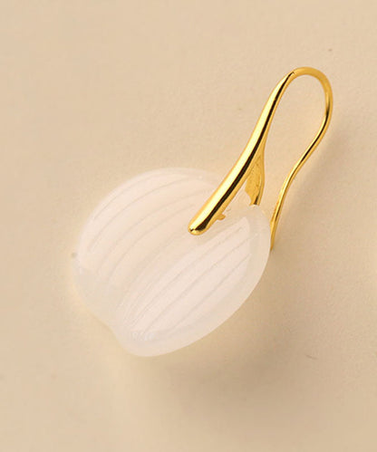 Pendientes de aro de jade esmaltado en verde moderno