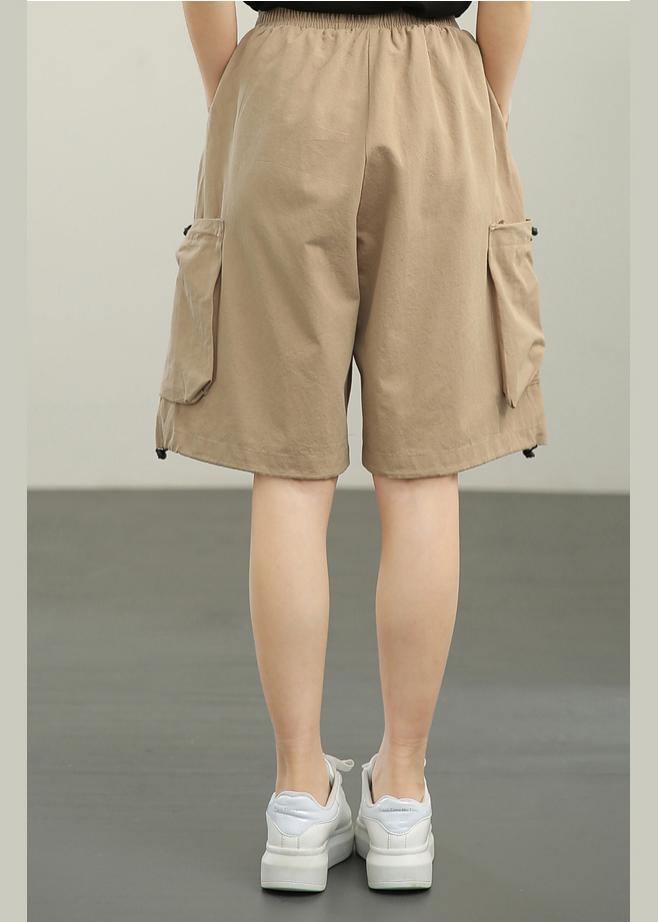 Modern Khaki Pockets hot pants Summer - SooLinen