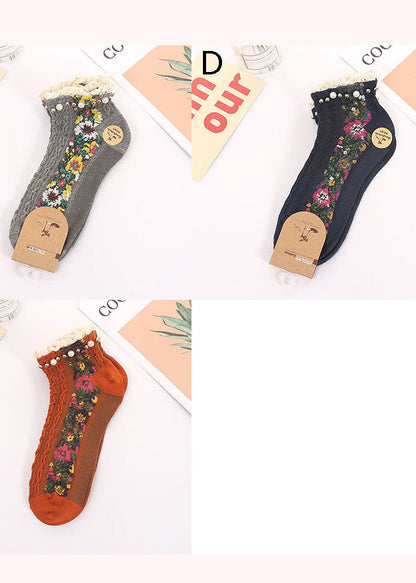 Moderne Nagelperlen Rüschen Blumen Baumwoll-Söckchen