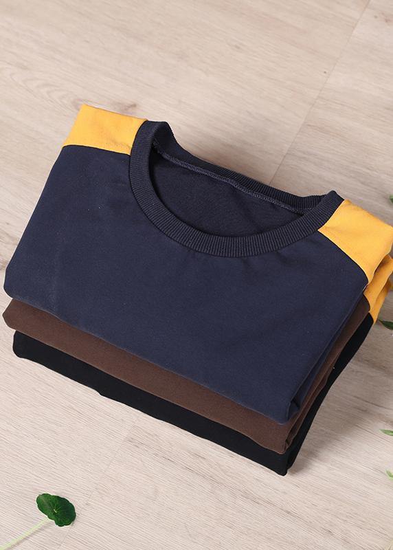 Modern Navy Patchwork Sweatshirt - SooLinen