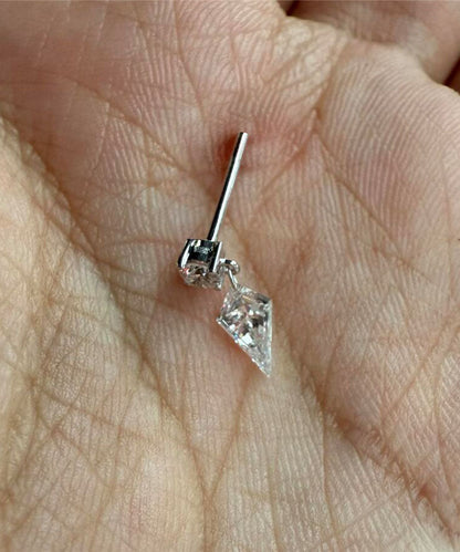 Pendientes modernos de plata de ley con borlas y circonitas en forma de gota de agua