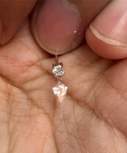 Pendientes modernos de plata de ley con borlas y circonitas en forma de gota de agua