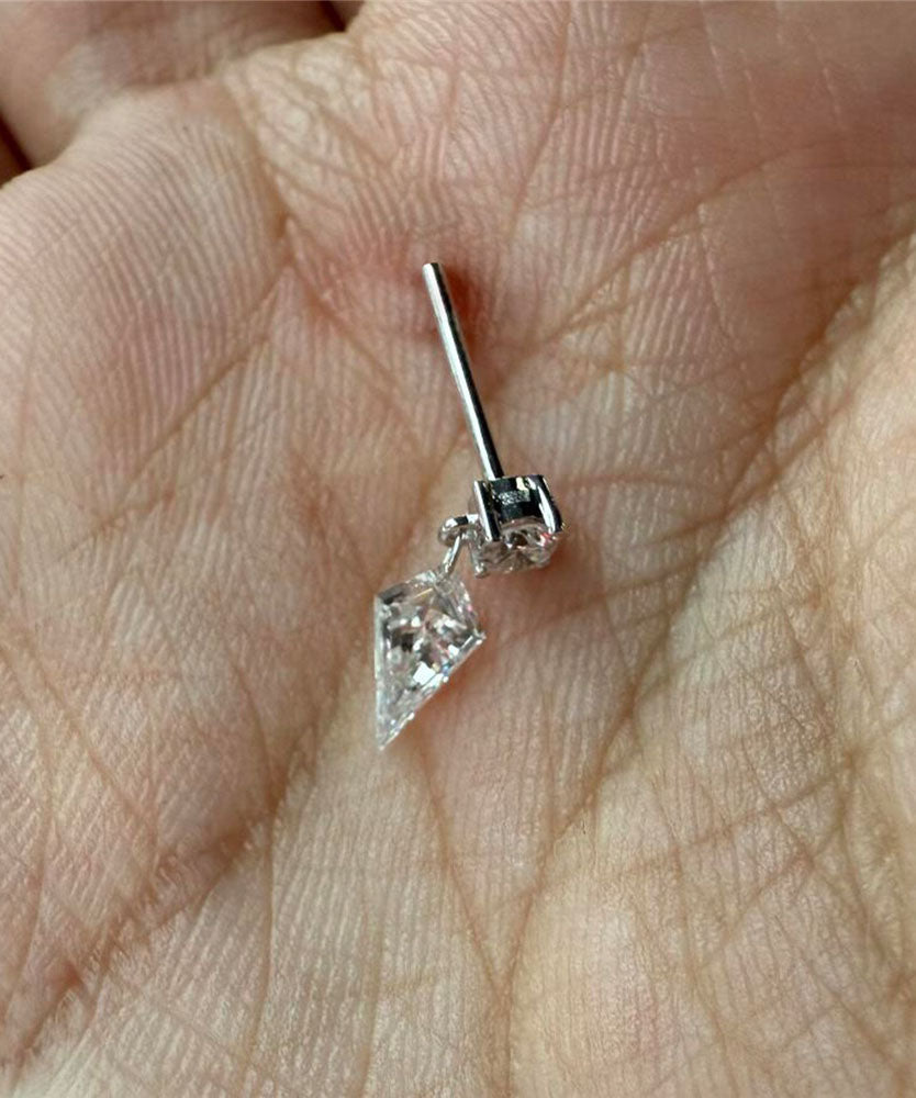 Pendientes modernos de plata de ley con borlas y circonitas en forma de gota de agua