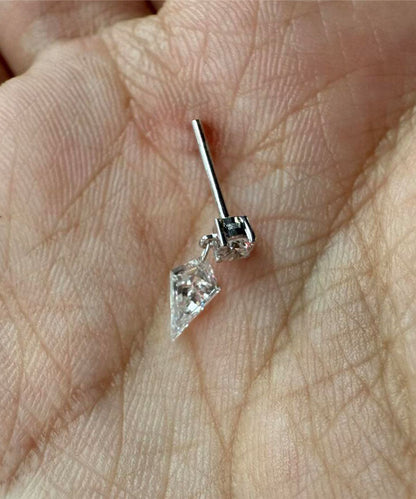 Pendientes modernos de plata de ley con borlas y circonitas en forma de gota de agua