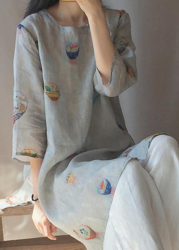 Modern O Neck Half Sleeve Clothes Shape Print Shirt - SooLinen