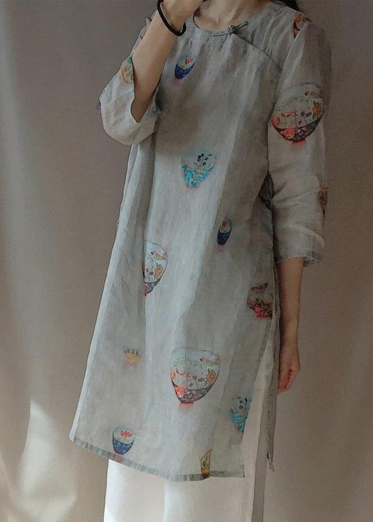 Modern O Neck Half Sleeve Clothes Shape Print Shirt - SooLinen