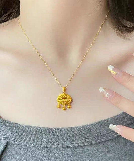 Collar con colgante de borla con cierre de seguridad de acero inoxidable naranja moderno