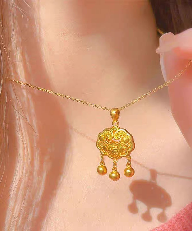 Collar con colgante de borla con cierre de seguridad de acero inoxidable naranja moderno