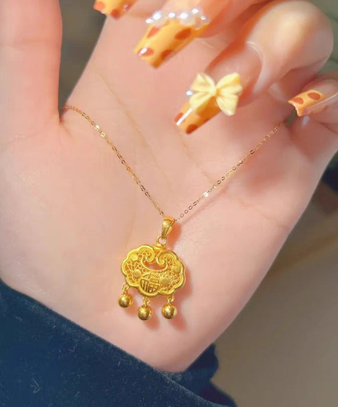 Collar con colgante de borla con cierre de seguridad de acero inoxidable naranja moderno