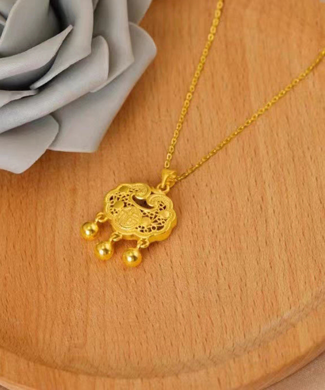 Collar con colgante de borla con cierre de seguridad de acero inoxidable naranja moderno