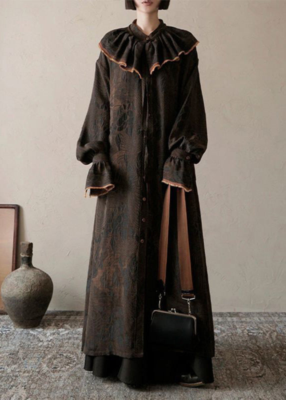 Modern Oversized Jacquard Wear On Both Sides Trench Coats Spring