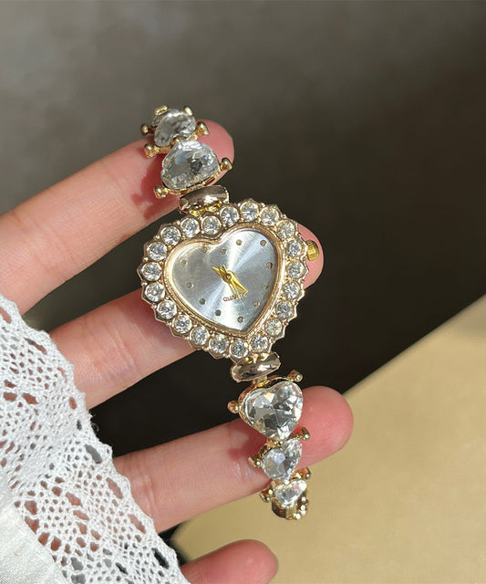 Relojes modernos de aleación rosa con cristales de circonita