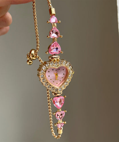 Relojes modernos de aleación rosa con cristales de circonita