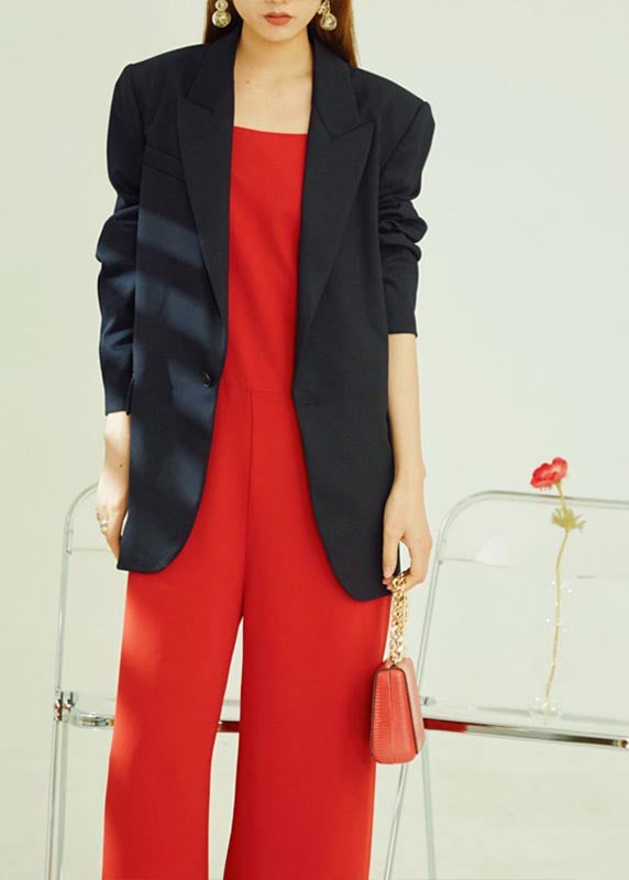 Modern Red Draping Chiffon Straight Pants Spaghetti Strap Jumpsuit Summer