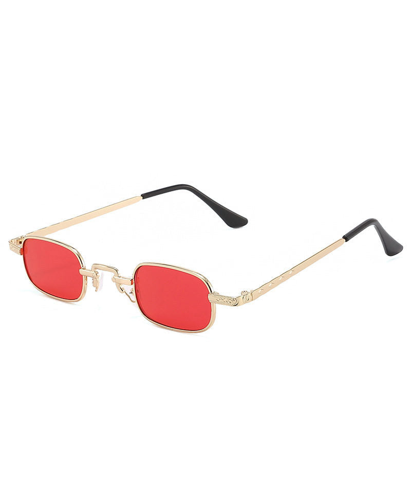 Modern Red Metal Box Sunglasses