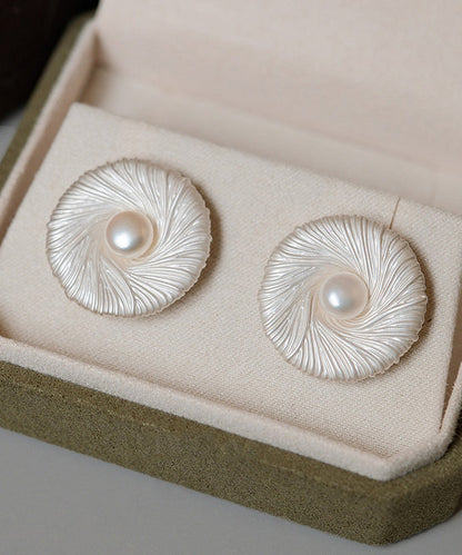 Modern Silk Alloy Pearl Stud Earrings