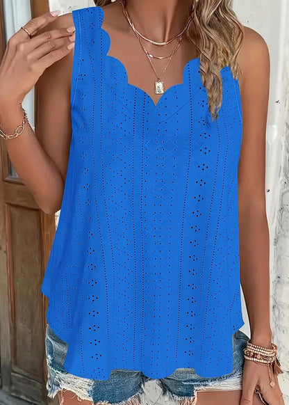 Modern White V Neck Solid Vest Summer
