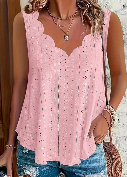 Modern White V Neck Solid Vest Summer