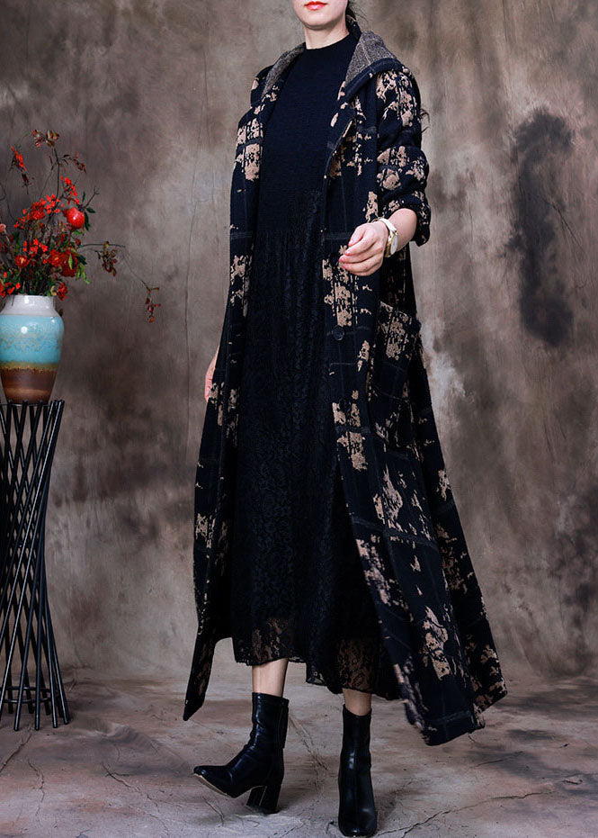 Moderne gelbe Jacquard-Knopf-Kapuzen-Velours-Trenchcoats Frühling