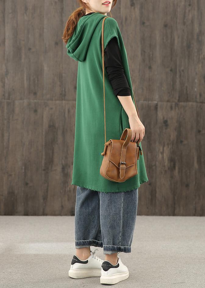 Modern black clothes hooded pockets silhouette tops - SooLinen