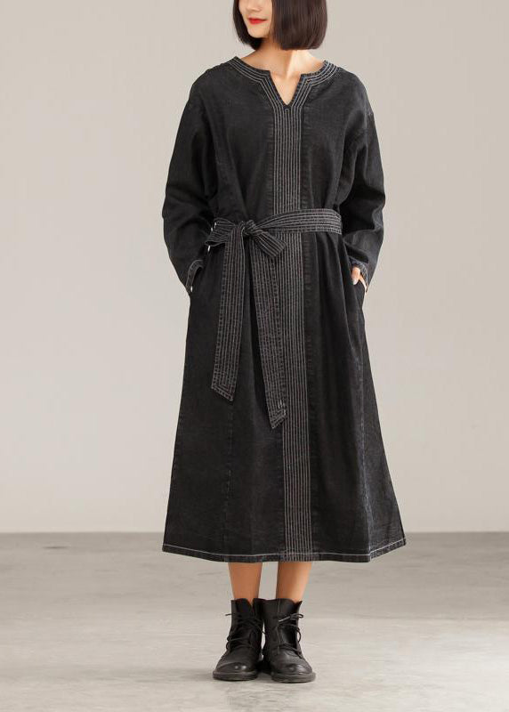 Moderne Baumwollkleidung für Damen, modisch, High Street, lockere Übergröße, langärmeliges Kleid