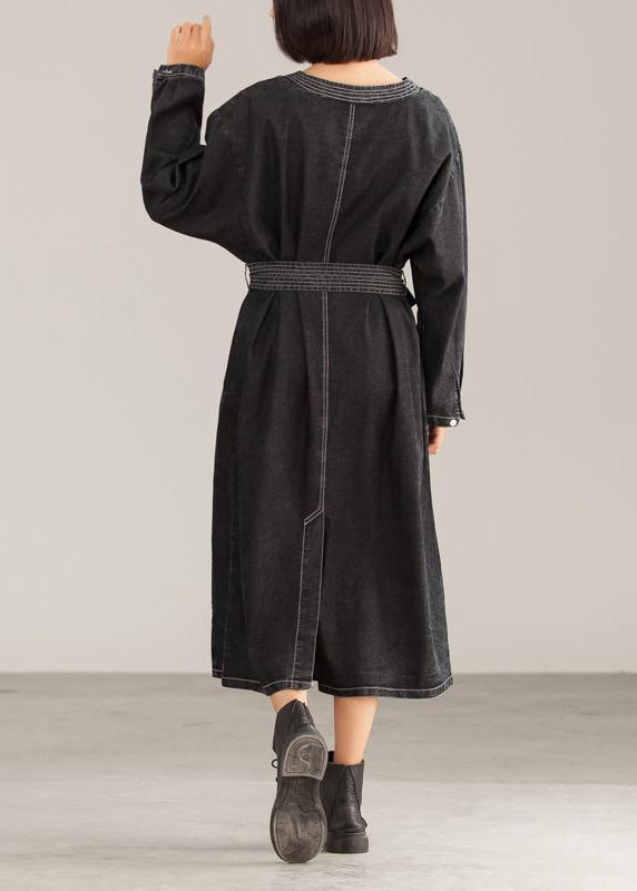 Moderne Baumwollkleidung für Damen, modisch, High Street, lockere Übergröße, langärmeliges Kleid